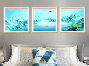 現代簡約小清新中式水墨山水北歐風景裝飾畫設計素材與高清PSD模板下載指南